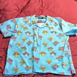 Colorful Mushroom Print Men's Shirt